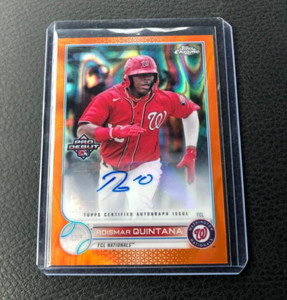 Roismar Quintana 2022 Topps Pro Debut Chrome Orange Lava Refractor Auto 24/25