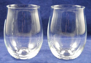 Pair of UNIQUE DRINK / SHOT Tumbler Glasses with GLASS FINGER HOLDING BOTTOM VGC - Picture 1 of 7