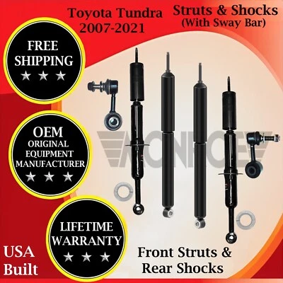 Monroe OEM Front Struts W/ Sway Bar & Rear Shocks For 2007-2021 Toyota Tundra - Image 1 of 4