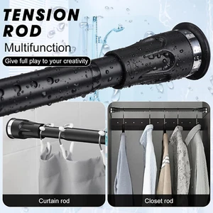 Tension no drill on or wall mounted Curtain Rod 42"~60" Long for shower closet - Picture 1 of 11