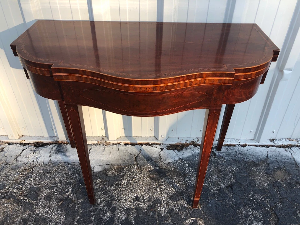 Rare New York Hepplewhite Inlaid 5 Leg Card Table 29 3/4” X 36 1/4” X 17 1/2” - Image 1 of 4