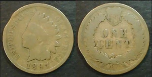 1897 Indian Head Cent with round Clipped planchet. - Picture 1 of 1