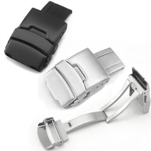 Neue hochwertige Doppelschließe Edelstahl Druck Faltschließe Uhrenarmband Schließe - Bild 1 von 8