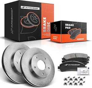 10.76 in (273.3Mm) Front Vented Disc Brake Rotors + Ceramic Pads Kit Compatible - Picture 1 of 9