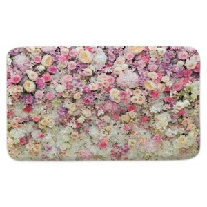 Fresh Flower Rose Print Mat Soft Foam Bath Indoor Absorbent Kitchen Rug Washable - Picture 1 of 7