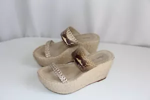 Elizabeth & James Boca Snake Size 6B Wedge Platform Sandals. RARE Natural Snake - Picture 1 of 9
