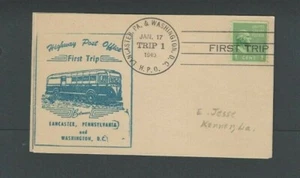 1949 PC #839 PREXY HORIZONTAL COIL ON H P O 1ST TRIP CARD - Picture 1 of 1
