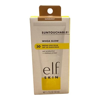 E.L.F. Suntouchable! Imprimación de maquillaje Whoa Glow Sunlight FPS 30 1,7 OZ caducidad 12/25 Foto 1 de 4