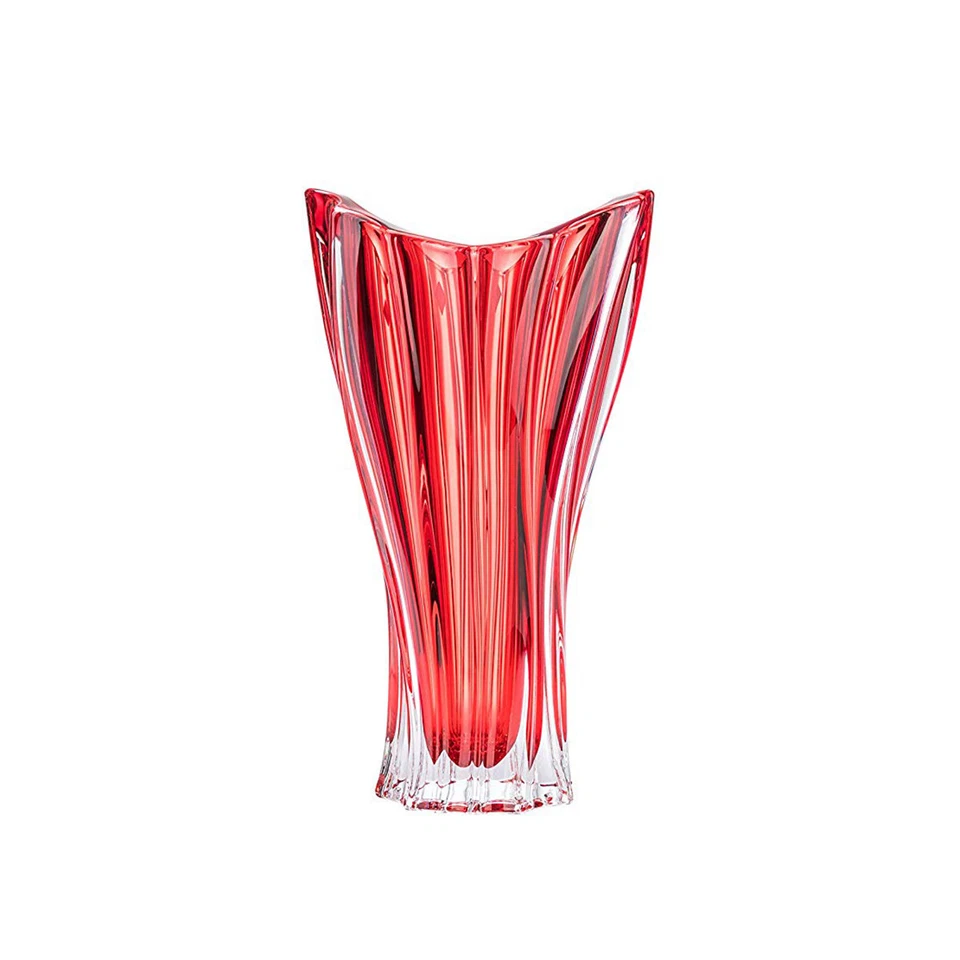 Vaso de cristal Aurum Crystal AU52051, 12-1/2", frasco de flores pulverizado vermelho Plantica - Imagem 1 de 1