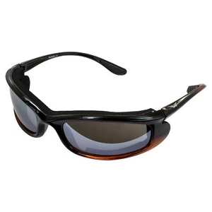 Shadow Motorradfahren Sonnenbrille schwarz und orangefarbenes Gestell Flash verspiegelte Gläser - Bild 1 von 6