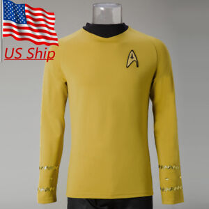 Captain Kirk Shirt Uniform TOS The Original Series Yellow Costume New