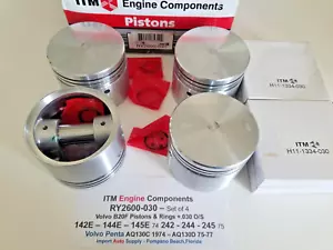 Volvo B20F 74-5 140's 240's Pent AQ130C 74 AQ130D Pistons & Rings +.030 24mm pin - Picture 1 of 3