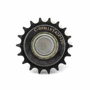 08B Idler Sprocket 18 Teeth Bore 17mm/20mm Single Bearings Metal Roller Chain - Picture 1 of 7