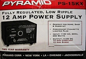 Zasilacz 12 amp. 115 V-AC Out 13,8 V. PIRAMIDA PS-15KX REGULOWANA-Niskie tętnienie. - Zdjęcie 1 z 4