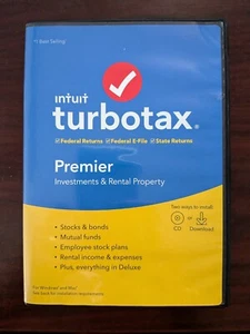 TurboTax Premier 2019 Desktop Tax Software Federal Disc - Picture 1 of 2