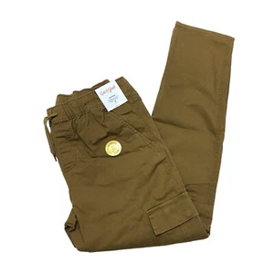 Cat & Jack Boys Size 18 Cargo Jogger Pants Stretch Drawstring Pockets Brown Clay - Picture 1 of 13