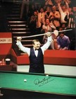 DENNIS TAYLOR SIGNED SNOOKER 16x12 PHOTO V DAVIS 1985 WORLD CHAMPION COA & PROOF