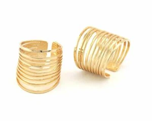 Adjustable Cage Ring Gold Plated Brass 10 line (17.5-20mm 7-10US inner size)2653 - Picture 1 of 2