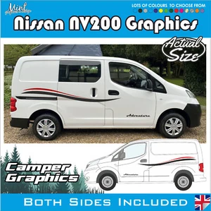 Nissan NV200 E Motorhome Camper Side Stripes Decals Stickers Van Graphics 045 - Picture 1 of 5