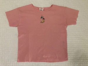 Vtg Junior Size M Ribbed Pink T-shirt with Dr Seuss Green Eggs and Ham Applique - Bild 1 von 7