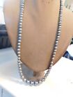 VTG Multi Color Grey Graduated size Beads Pullover  Necklace