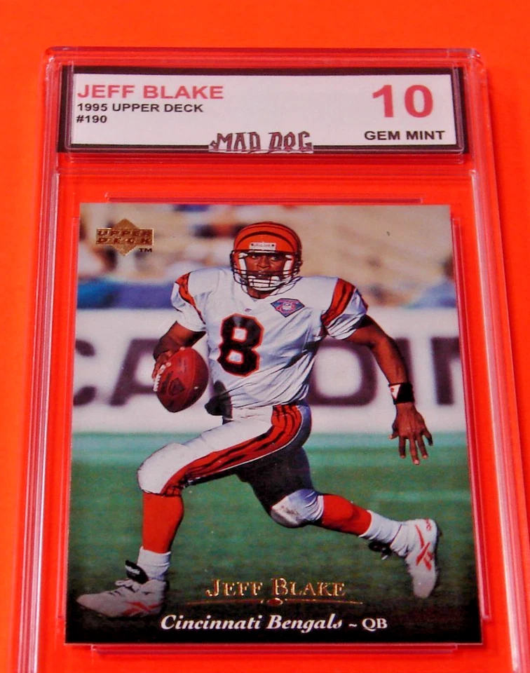 JEFF BLAKE Rookie***1995 UPPER DECK #190***GEM 10---BENGALS---MAD Dog GRADED - Image 1 of 1
