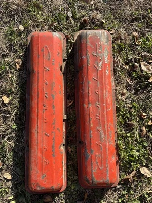 CHEVY SCRIPT 283 327 350 Original VALVE COVERS CHEVROLET STAMPED - Image 1 of 4