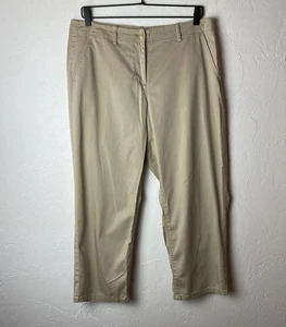 Pantalone donna J Jill Live In Chino Capri taglia 10 beige kaki misto cotone ritagliato - Foto 1 di 12