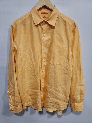 Tommy Bahama Linen Shirt Mens M Peach Long Sleeve Button-up Pocket 100% Linen - Image 1 of 4