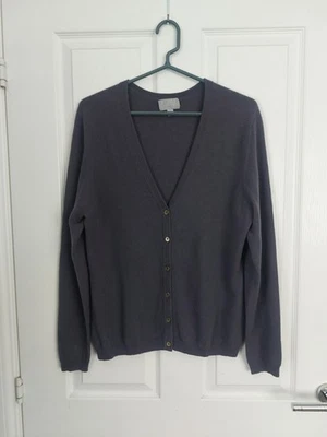Pure Collection 100% Cashmere Slate Cardigan Size 12  - Image 1 of 4