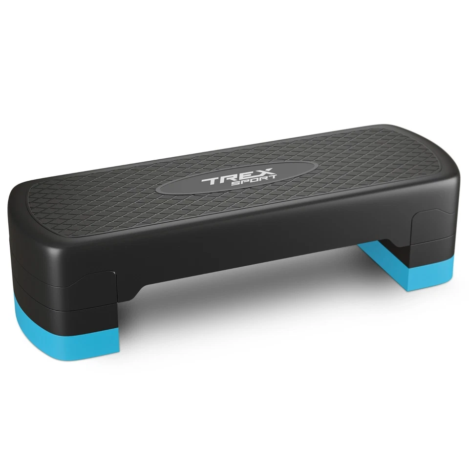 Steppbrett 3 Stufen Fitness Aerobic Stepper rutschfest Stepboard blau TREX SPORT - Bild 1 von 4