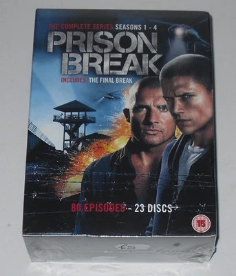 NEW SEALED:PRISON BREAK THE COMPLETE SEASONS 1 - 4 -23 DISC DVD BOX SET FREE P&P - Image 1 of 3