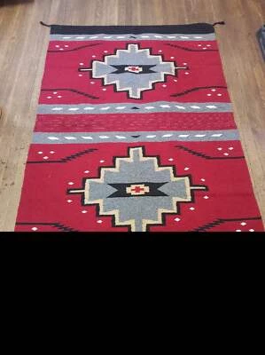 Alfombra acrílica tejida a mano diseño suroeste; 20"X40" Foto 1 de 2