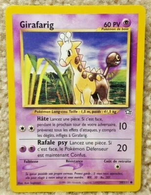 1999 Pokemon Card Neo Genesis Girafarig 58/111 French Version Edition - Image 1 of 4
