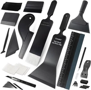 Car VINYL Tools Window Tint Vinyl Wrap Felt Squeegee Glass Bulldozer Scrapers - Foto 1 di 17
