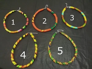 African Fabric Ankara Kente Choker necklace Neck Piece - Picture 1 of 3