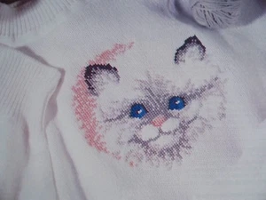 Kitty Cat Face OOP Magazine Cross Stitch PATTERN (Y) - Bild 1 von 1