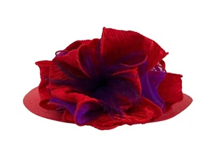 Mr. Charles Red & Purple Wide Brim Large Bow Derby Dress / Church Hat - Picture 1 of 6