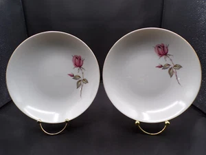 Pair Johann Haviland Crown Bavaria Germany Summer Rose Pasta Salad Soup Bowl F25 - Picture 1 of 8