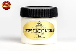 SWEET ALMOND BUTTER ORGANIC by H&B Oils Center COLD PRESSED 100% PURE 2 OZ - Picture 1 of 12