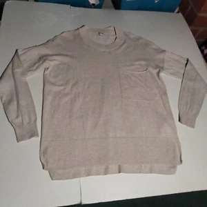 Madewell beige light weight cotton linen pullover sweater small women's - Picture 1 of 8