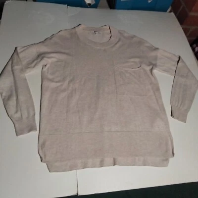 Madewell Beige Ligero Algodón Lino Jersey Suéter Pequeño Mujer Foto 1 de 4