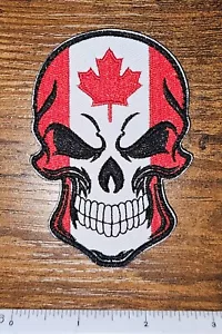 Canada Canadian Flag Skull Hook & Loop Back Tactical Militia Patch - Picture 1 of 1