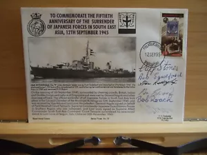 RARE Ltd Ed 1995 50th Anni of V-J-Day HMS Rotherham Multiple Signatures FDC! - Picture 1 of 6