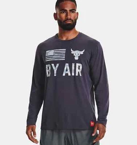 Camisa de manga larga grande Under Armour Project Rock Veterans Day By Air para hombre nueva con etiquetas - Imagen 1 de 6