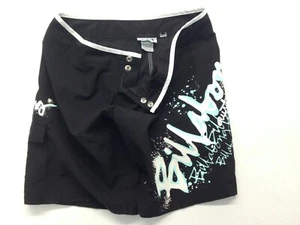 Billabong Men's Size 12 Black Polyester Snap Button Closure Spellout Shorts - Picture 1 of 5