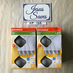8- LED SYLVANIA 75W High Definition Light Bulbs, Dimmable 40164 Np122 - Picture 1 of 1