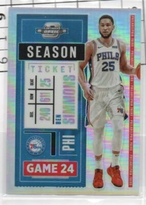Ben Simmons 2020-21 Panini Contenders Optic Season Ticket Silver Prizm - Picture 1 of 1