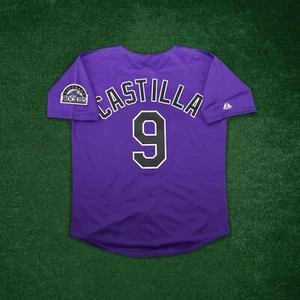 Vinny Castilla Colorado Rockies Alternate Purple Men's Jersey w/ Team Patch - Picture 1 of 5