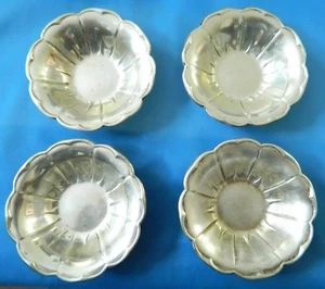 4 Antique / Vintage plates Solid Sterling Silver G75 93 Grams 3” Dishes - Picture 1 of 3